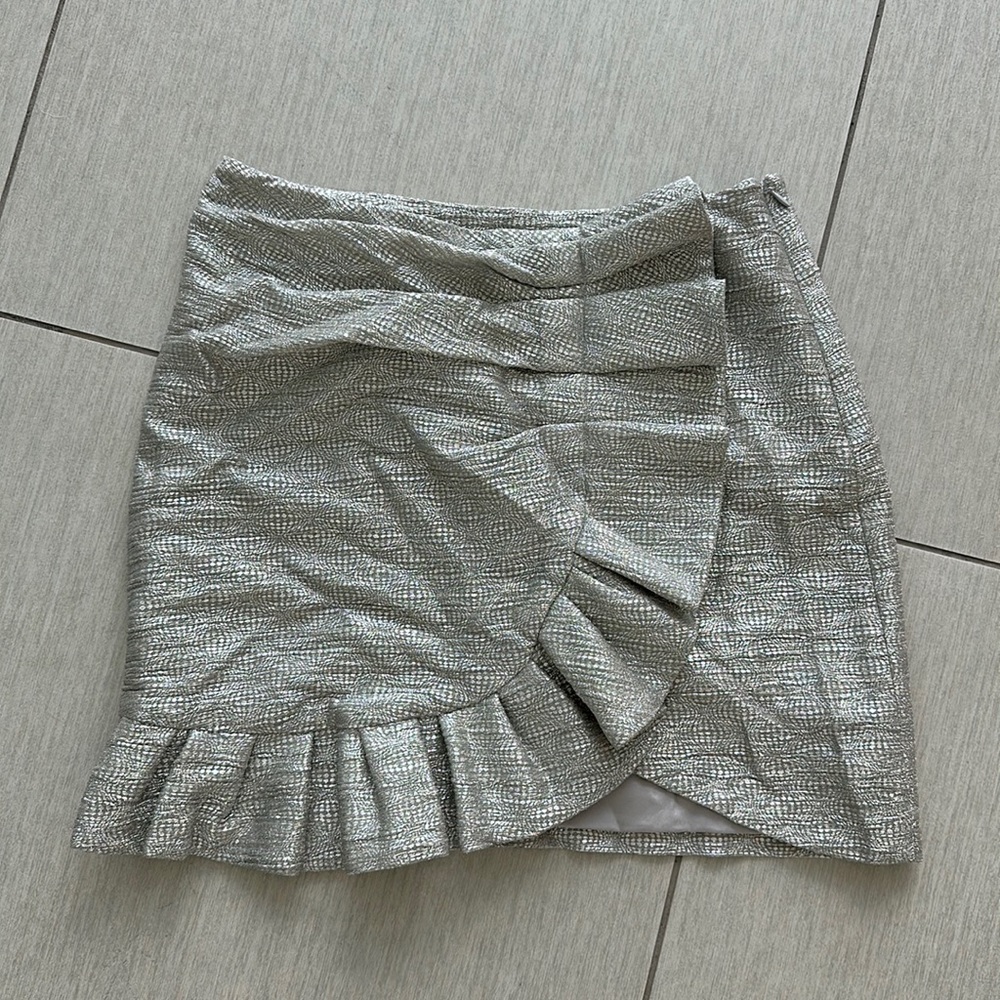 Jonathan Simkhai Silver Mini Skirt